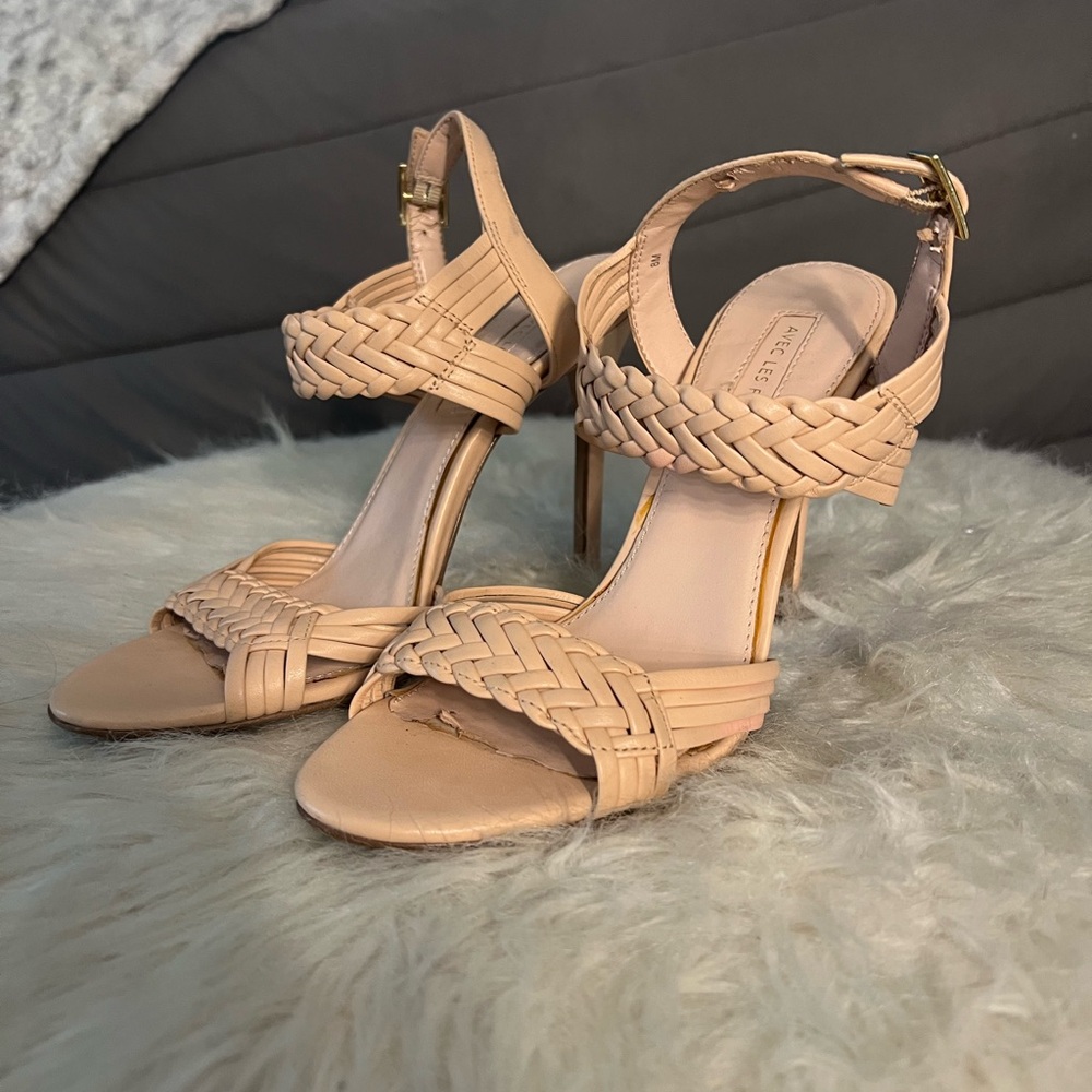 Nude Braided Heel